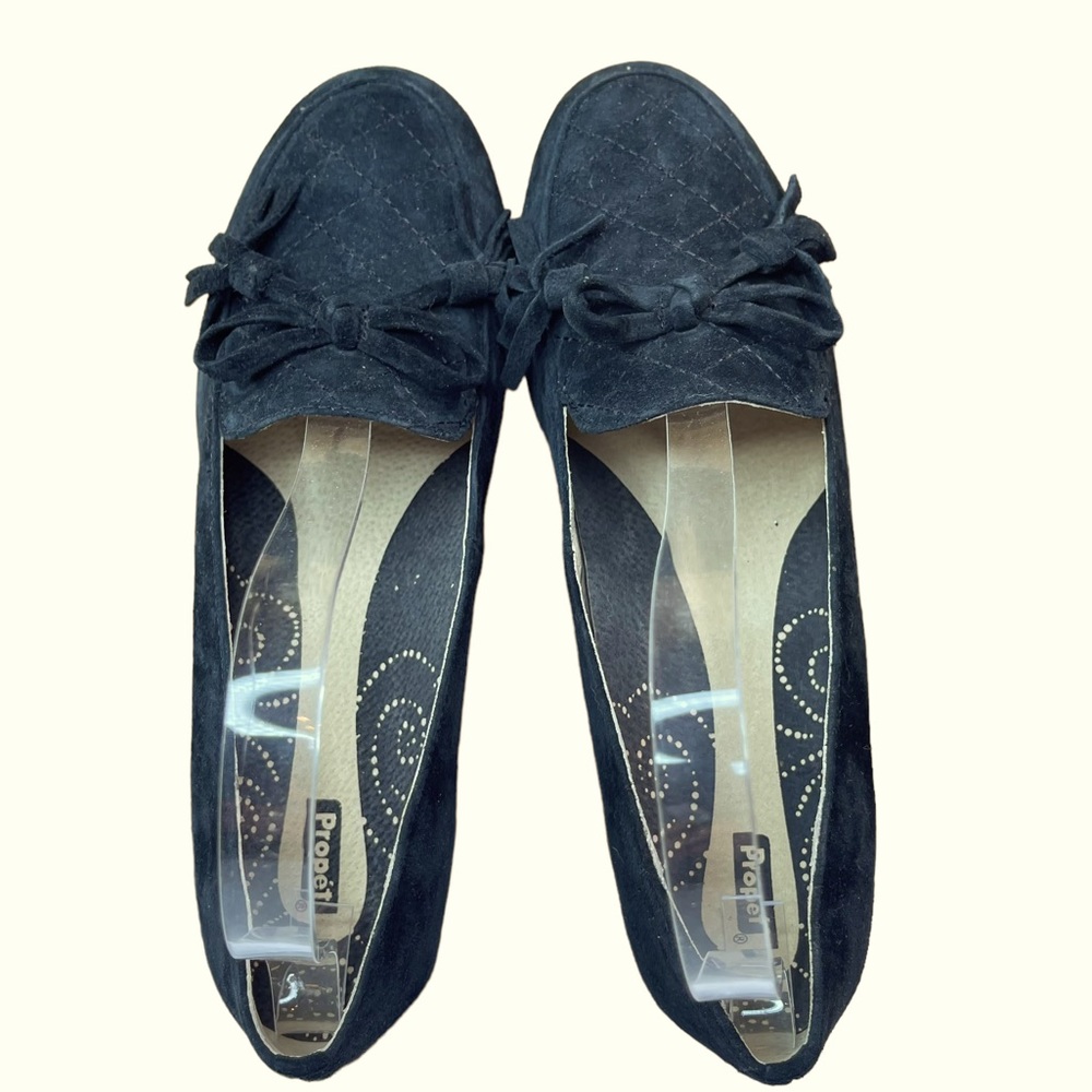 Propet black suede loafers with tassels flats womens shoes size 7.5 - Picture 10 of 15
